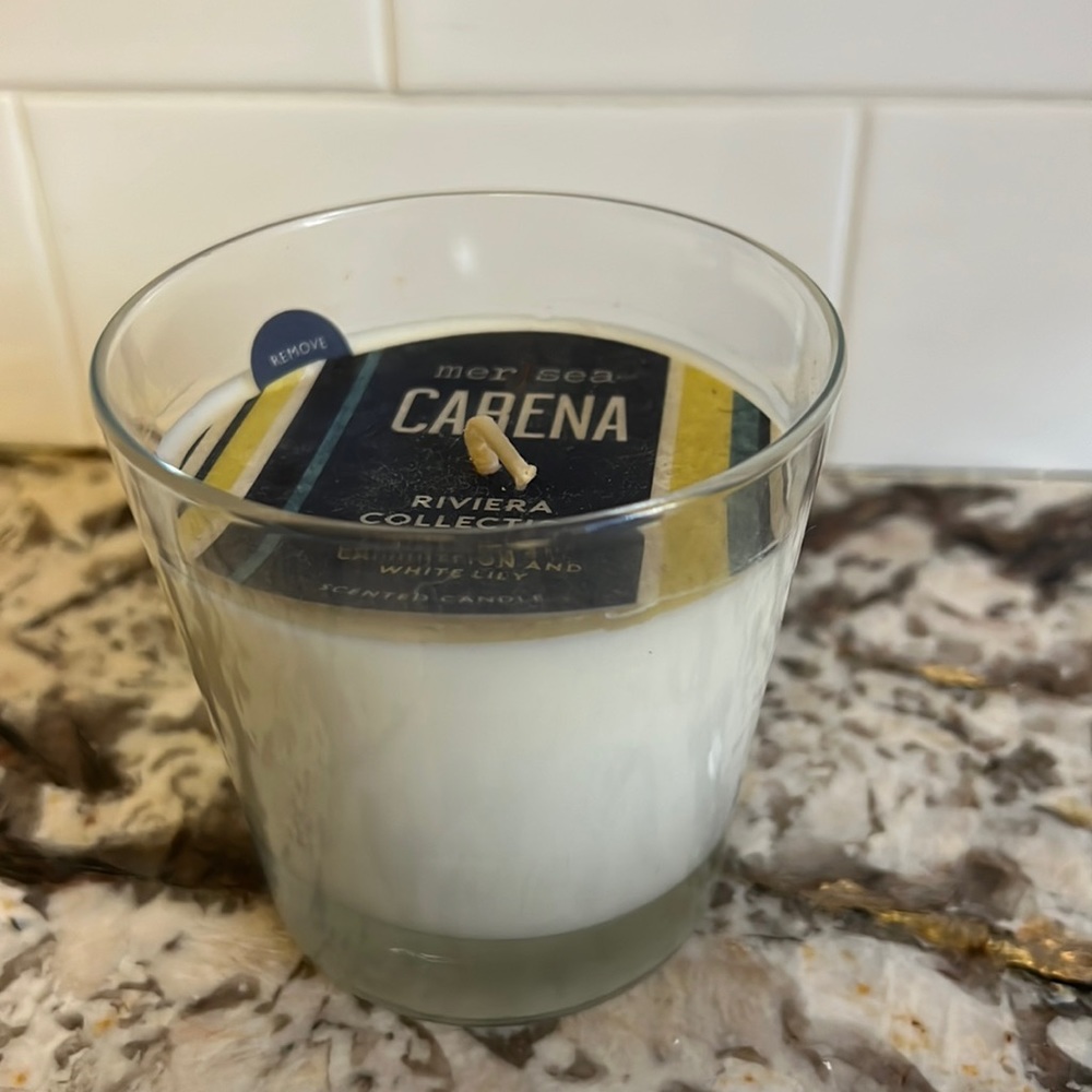 Mer Sea & Co. Capri Lemon & White Lily Scented Candle NWT